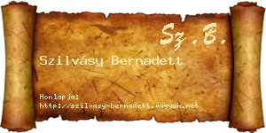 Szilvásy Bernadett névjegykártya