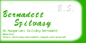 bernadett szilvasy business card