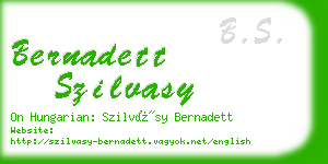 bernadett szilvasy business card